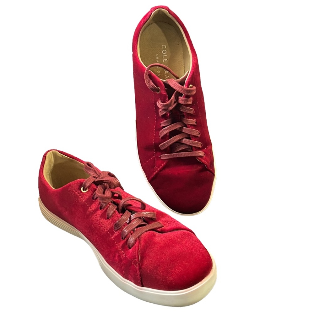 Cole Haan red velvet sneaker Size 7